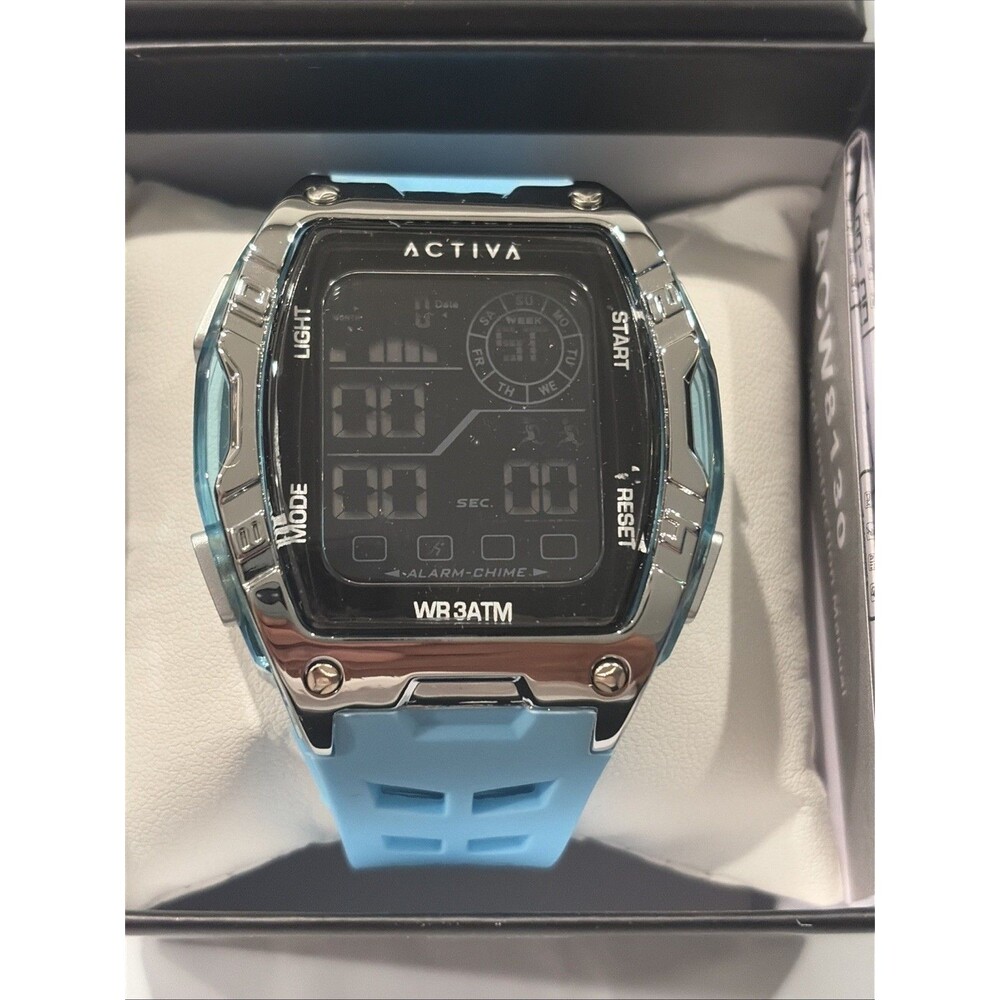 Activa ACW8130-002 Men’s Light Blue Digital Sport Watch 50M ACW9130-002